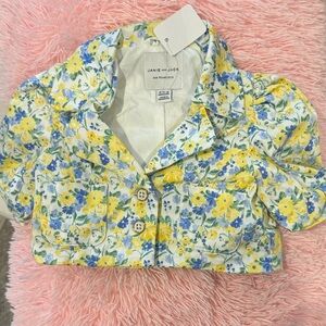 Janie and Jack Floral Jacket and panys set